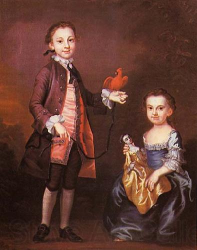 John Wollaston Portrait of Mann Page and his sister Elizabeth Spain oil painting art